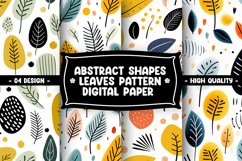 Abstract Shapes And Leaves Digital Paper Product Image 1