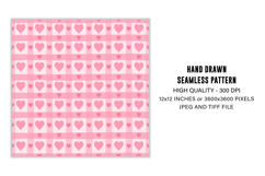 Pink Heart Checkered Seamless Pattern | Heart Digital Paper Product Image 2