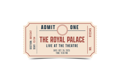Vintage Theater Ticket Template Retro Admit One Design Product Image 1