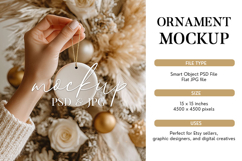 Neutral Christmas Ornament Mockup PSD &amp; JPG Product Image 1