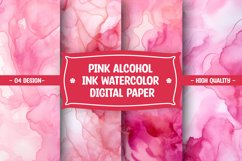 Pink alcohol ink watercolor digital paper Product Image 1