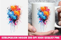 Valentine&#039;s day dripping hearts mug sublimation Product Image 1