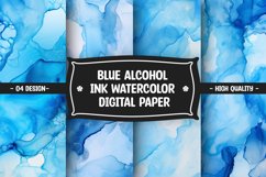 Blue alcohol ink watercolor digital paper Product Image 1