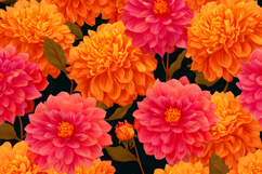Dahlia Flower Pattern Wallpaper | Dahlia Flower Background Product Image 1