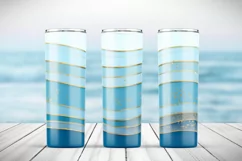 Tumbler Sublimation Design. Blue and gold, 20 oz, PNG. Product Image 3
