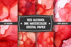 Red alcohol ink watercolor digital paper Product Image 1