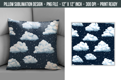 Snowy Clouds Pillow | Pillow Cover Sublimation Product Image 1
