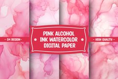 Pink alcohol ink watercolor digital paper Product Image 1