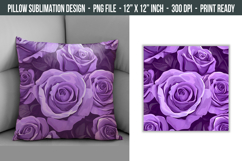 Purple Rose Flower Pillow Design | Throw Pillow Sublimation Product Image 1