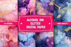 Glitter alcohol ink watercolor digital paper Product Image 1