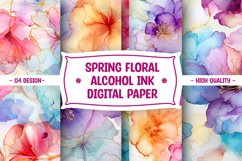 Spring Flower Alcohol Ink Digital Paper Product Image 1