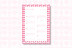 Pink Heart Daily Planner Template | Daily Planner Product Image 1