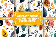 Abstract Shapes And Leaves Digital Paper Product Image 1
