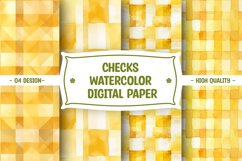 Checks pattern watercolor digital paper Product Image 1