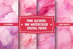 Pink alcohol ink watercolor digital paper Product Image 1