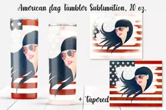 American flag Tumbler design. Sublimation PNG, 20 oz. Product Image 1