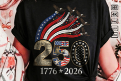 America 250 PNG Design, 1776 2026 Patriotic Fireworks Eagle Product Image 1