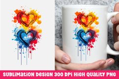 Valentine&#039;s day dripping hearts mug sublimation Product Image 1