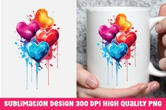 Valentine&#039;s day dripping hearts mug sublimation Product Image 1