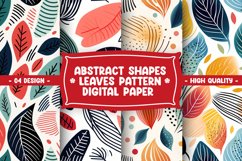 Abstract Shapes And Leaves Digital Paper Product Image 1