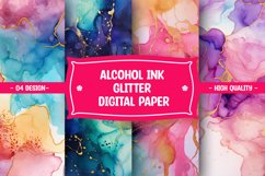 Glitter alcohol ink watercolor digital paper Product Image 1
