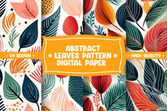 Abstract Shapes And Leaves Digital Paper Product Image 1