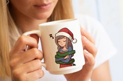 Morning after Christmas stickers and Sublimation PNG. Product Image 6