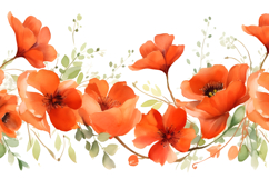 Watercolor Red Flower Background | Floral Wallpaper Product Image 1