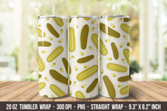 Pickle Tumbler Sublimation | 20 oz Tumbler Wrap Product Image 1