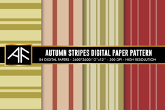 Autumn Stripes Digital Paper Patterns | Stripes Pattern Product Image 1