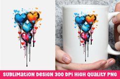 Valentine&#039;s day dripping hearts mug sublimation Product Image 1