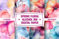 Spring Flower Alcohol Ink Digital Paper Product Image 1