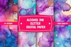 Glitter alcohol ink watercolor digital paper Product Image 1