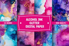 Glitter alcohol ink watercolor digital paper Product Image 1
