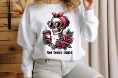 Not Today Cupid Skeleton Anti Valentine PNG Illustration Product Image 3