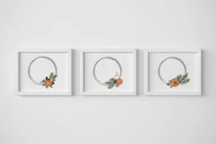 Christmas wreaths clipart with orange slices.Sublimation PNG Product Image 6