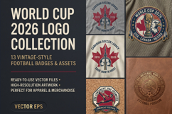World Cup 2026 Soccer Badge Bundle USA Canada Mexico EPS Set Product Image 1