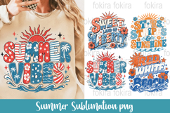 Summer Vibes Sublimation PNG | Retro Beach Design Product Image 1