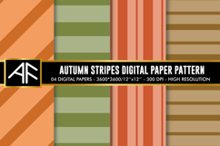 Autumn Stripes Digital Paper Patterns | Stripes Pattern Product Image 1