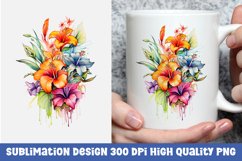 Watercolor floral mug sublimation design Product Image 1