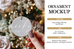 Elegant White Christmas Ornament Mockup PSD &amp; JPG Product Image 1