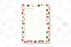 Daily Planner Template with Summer Pattern | Daily Planner Product Image 1