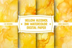 Yellow alcohol ink watercolor digital paper Product Image 1