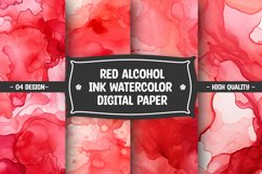 Red alcohol ink watercolor digital paper Product Image 1