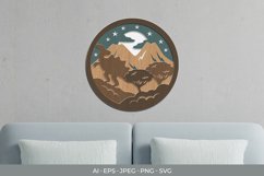 Saurolophus, Dinosaur Mountainous Scenery Layered Template Product Image 1