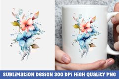 Watercolor floral mug sublimation design Product Image 1