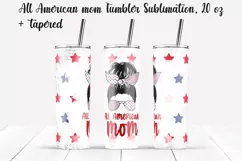 All American mom Tumbler design. Sublimation PNG, 20 oz. Product Image 1