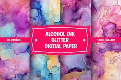 Glitter alcohol ink watercolor digital paper Product Image 1