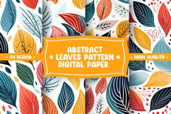 Abstract Shapes And Leaves Digital Paper Product Image 1