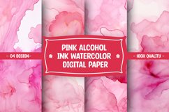 Pink alcohol ink watercolor digital paper Product Image 1